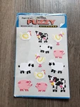 Vtg Paper Magic 12 Fuzzy Stickers Pig Cow Sheep Chicken Farm Open Pkg. Fixed Price $10.50.