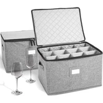 Wine Glass Containers 2 Pack Set Gray Storagelab Hard Shell Organizer. Fixed Price $104.99.