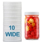 Aozita 10 Pack Wide Mason Jar Lids For Ball, Mouth, White. Fixed Price $11.94.
