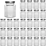 Accguan Hexagon Glass Jars, 30 Pcs 4 Oz With Silver Lids, Mason. Fixed Price $33.99.