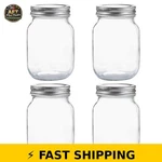 Yingerhuan 16 Oz Glass Mason Jars With Silver Lids - 4 Pack. Fixed Price $28.99.