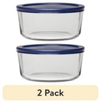 (2 Pack) Anchor Hocking Glass Food Storage Container With Lid, 7 Cup Round. Fixed Price $12.62.