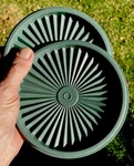 Tupperware Replacement Lids (2PCS) #810-18 & 810-20 Dk Green Servalier 5.75IN. Fixed Price $7.95.