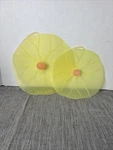 Set Of 2 Charles Viancin Silicone Lid Yellow Lily Pad 10 And 9 Rim Food Grade. Fixed Price $21.83.