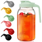 Asstarjtk 64OZ/2 Quart Wide Mouth Glass Mason Jar Pitcher With Lid And Pour Spou. Fixed Price $26.98.