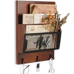 Farmhouse Mail Organizer Wall Mounted Rustic Holder Hanging Key Sorter W.... Fixed Price $85.11.