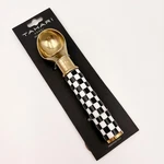 Tahari Home Ice Cream Scoop Gold Tone Black White Checkered Checkerboard Handle. Fixed Price $38.00.