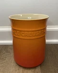 "flame" Le Creuset Small Utensil & Spatula Crock 1.15 Quart Nwt 6" Tall. Fixed Price $80.99.
