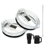 40 Oz Tumbler Lid Replacement, 2-PACK Leak-proof Flip Straw & Cleaning Br.... Fixed Price $17.78.