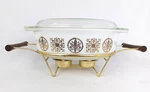 Vintage Pyrex Promotional "hex Signs" 045 Oval Casserole Baking Dish W/ Caddy. Fixed Price $49.99.