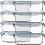 Razab 16 (set Of 8) 30 Oz Glass Meal Prep Containers With Lids, Airtight L.... Fixed Price $29.99.