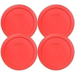 Pyrex 7201-PC 6" Red Round Replacement Cover Lid New For Cup Glass Bowl 4PK. Fixed Price $13.99.