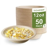 50 Count Harvest Pack Pfas Free 12OZ Round Paper Bowls Compostable Heavy-dut. Fixed Price $19.98.