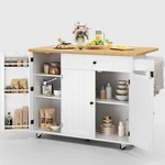 Grusign Kitchen Island With Storage 41.7 Inch Rolling Cart Whitedropleaf Forhome. Fixed Price $132.99.