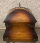 Vtg Old World Farmhouse Container Box Wood With Metal Accents Lid 9 1/2. Fixed Price $42.98.