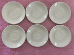 Cac China Rec Rolled Edge Stoneware 6 Pcs Saucer American White Diameter: 3/4". Fixed Price $9.50.