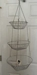Rsvp 3-TIER Hanging Basket With Metal Chain And Hooks For Fruits Vegetables. Fixed Price $10.00.