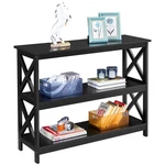 Yaheetech Console Table With Storage Shelves, 42 14 31.5 H, Black. Fixed Price $100.99.