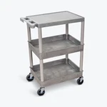 Luxor Flat Top And Tub Middle/bottom Shelf Cart Gray STC211-G. Fixed Price $151.63.