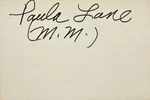 Paula Lane Signed Autographed 4" 6" Index Card Goodnight, Sweet Marilyn Monroe. Fixed Price $79.99.