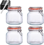 Hovico Glass Jars With Airtight Lids And Leak Proof Rubber 25OZ*4-ROUND. Fixed Price $32.11.
