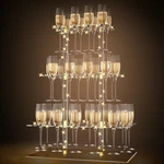 Daji-u Champagne Flute Stand 32 Slots, Tier Acrylic Wine Glass Display Holder. Fixed Price $89.99.