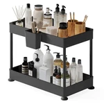 Storagebud 2-TIER Under Sink Organizer, Black, Plastic, Non-slip Rubber Legs,.... Fixed Price $26.39.