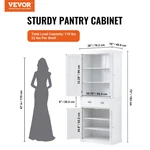 72" Kitchen Pantry Storage Cabinet, White. Fixed Price $278.01.