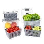 Kitchen Spaces Stackable Fridge Storage Colander Containers For Fresh Produce.... Fixed Price $43.72.