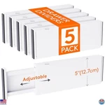 Pack Adjustable Drawer Dividers 5" High, Expandable Clothes Organizers. Fixed Price $58.00.
