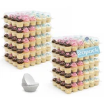Wikday (24 Count X 20 Sets Plastic Cupcake Containers With Liners, Clear Cupc.... Fixed Price $46.61.