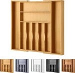 Large Premium Bamboo Silverware Organizer - Expandable Drawer & Utensi. Fixed Price $54.99.