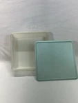 Tupperware Square 223-6 X13 X5" Large 36 Cup Container Sheer Base & Mint Lid. Fixed Price $24.99.
