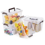 Citylife 4 Packs Plastic Storage Bins Latching Lids Clear Handle. Fixed Price $34.54.