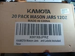 Kamota Mason Jars 20 12 Oz Glass With Regular Lids Labels Bands Brand New. Fixed Price $20.09.