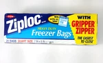 20 Vtg Ziploc Heavy Duty Quart Size Freezer Bags Gripper Zipper Write On Label. Fixed Price $19.99.