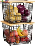 Wire Storage Basket For Kitchen Pantry: Ggiu Stackable Counter Organizer. Fixed Price $53.32.