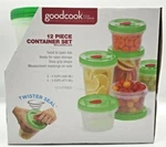 Goodcook Food Storage Container Set Bpa-free Twister Seal Vented Lids 12 Pieces. Fixed Price $16.95.