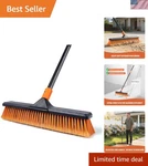 18" Push Broom Outdoor For Floor Cleaning With Extendable Long Handle, Stiff .... Fixed Price $45.82.