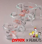 Pyrex Snoopy Measuring Cup Tempered Glass Heat Resistant 3 Size Set. Fixed Price $112.38.