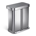 Simplehuman Dual-compartment Trash Can Gray 58L Kitchen Step Bin. Fixed Price $110.99.
