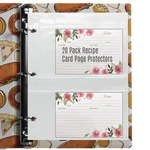 20 Pack Of Recipe Card Page Protectors, Clear Refill Sheets Organizer .... Fixed Price $14.44.