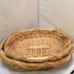 Woven Wicker Nesting Baskets Home Decor Set Of 2 Tan Oval Farmhouse Cottagecore. Fixed Price $35.10.