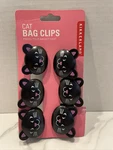 New 6 Bag Clip Chip Food Keeper Fresh Kikkerland Cat Lover Kitty Black Pink !. Fixed Price $7.86.