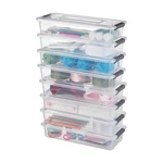 8 Pack 4QT Clear Plastic Storage Bins With Lids Stackable Box For Cra.... Fixed Price $41.19.