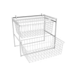 2 Drawer White Wire Basket Organizer For Pantry Laundry Bathroom Crafts Storage. Fixed Price $73.59.