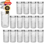 Verones Mason Jars 12 Oz, Canning Jelly With Regular 15 Pack, Clear. Fixed Price $40.99.