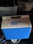 Igloo Playmate Ultra Ice Box Blue And White. Fixed Price $20.00.