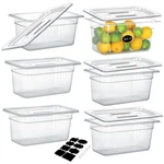 Bieama 6-PACK Nsf 1/3 Size 6" Deep Food Pans W/ Lids Commercial Storage. Fixed Price $119.52.