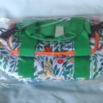 Avon Insulated Floral Lunch Tote Green Handles Zip Lid Polyester 11X6X6. Fixed Price $19.20.